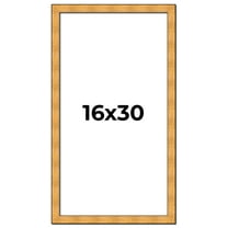 16x30 Frame Gold Rustic Solid Wood Picture Frame | 1.25 Inch Wide Moulding | Rustique Gold