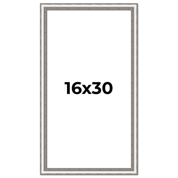 16x30 Frame Silver Real Wood Picture Frame Width 1.25 Inches | Interior Frame Depth 0.5 Inches |