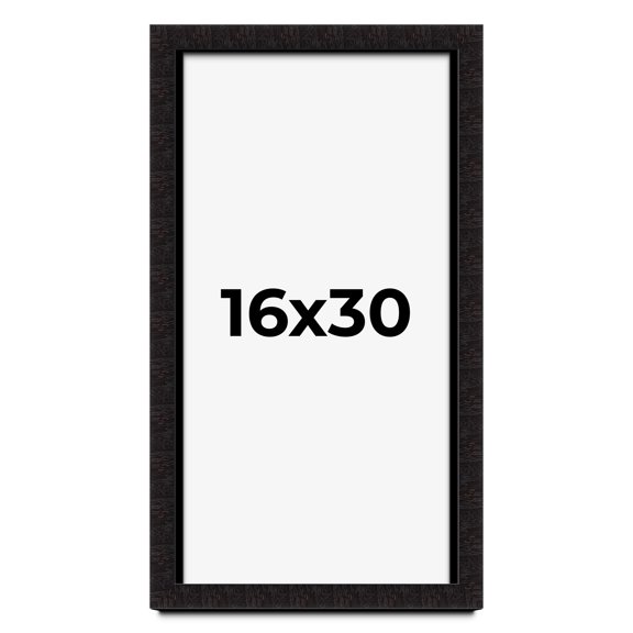 16x30 Shadow Box Black Solid Wood Display Picture Frame | 1 Inch Rabbet Depth | | 1.375 Inch