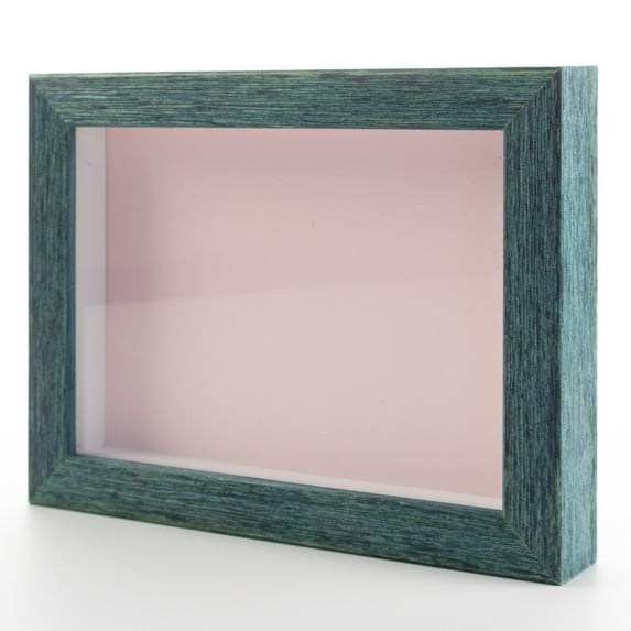16x30 Shadow Box Frame Farm Blue Real Wood with a Pink Acid-Free Backing | 13/16" of Usuable Depth