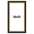 thumbnail image 1 of 16x31 Frame Gold Real Wood Picture Frame Width 2.25 Inches | Interior Frame Depth 0.5 Inches |, 1 of 8