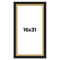 16x31 Frame Gold Real Wood Picture Frame Width 2.25 Inches | Interior Frame Depth 0.5 Inches |