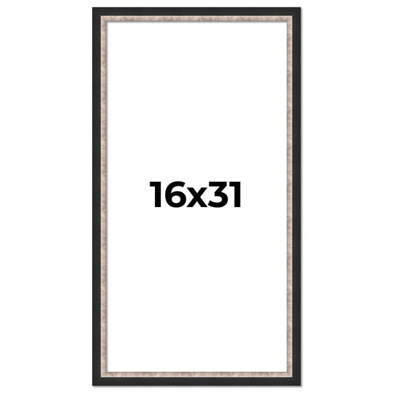 16x31 Frame Silver Real Wood Picture Frame Width 1.25 Inches | Interior Frame Depth 0.75 Inches |