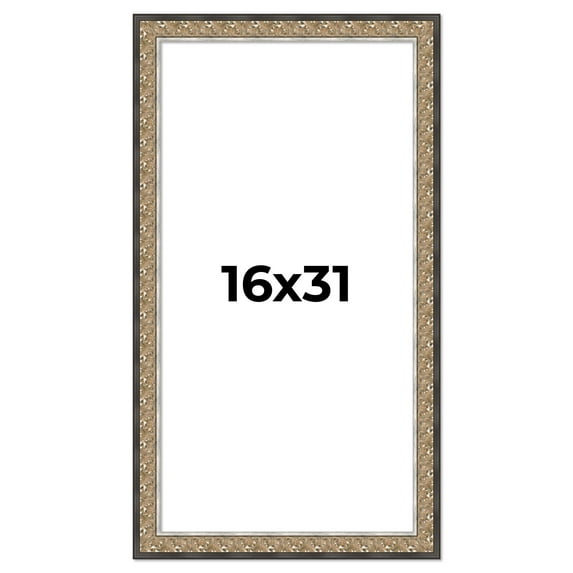 16x31 Frame Silver Real Wood Picture Frame Width 1.75 Inches | Interior Frame Depth 0.5 Inches |