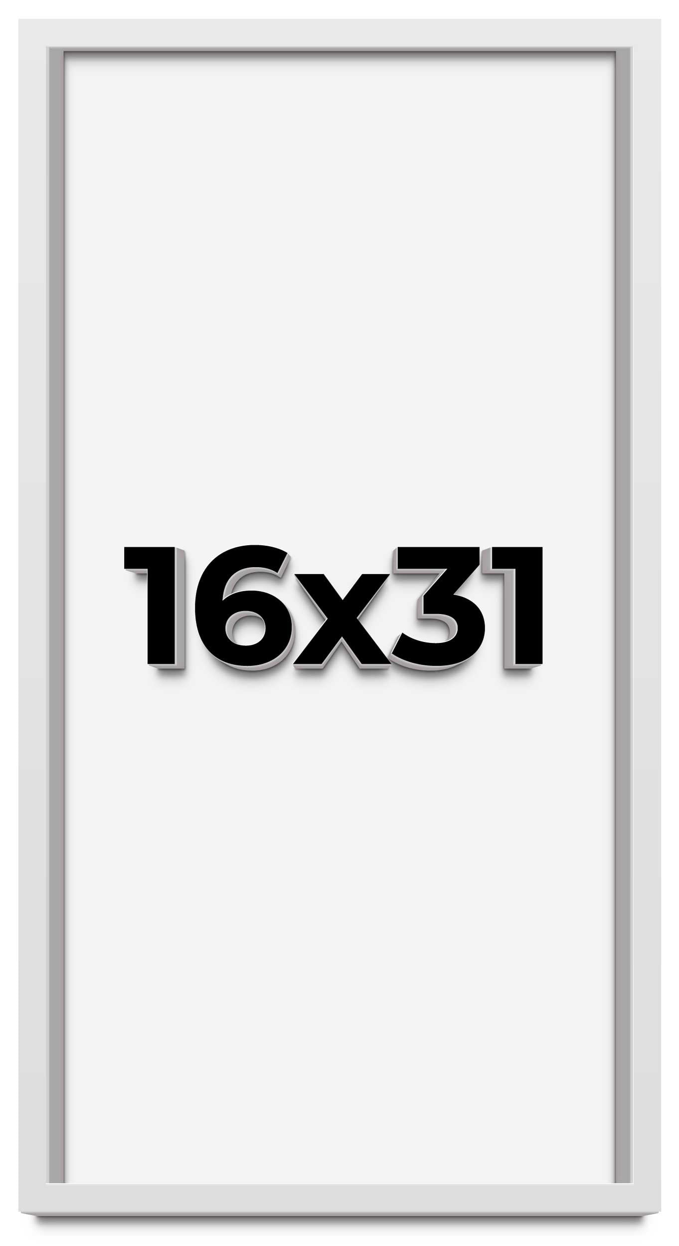 16x31 Shadow Box Frame White | 1 Inches Deep Real Wood Contemporary ...