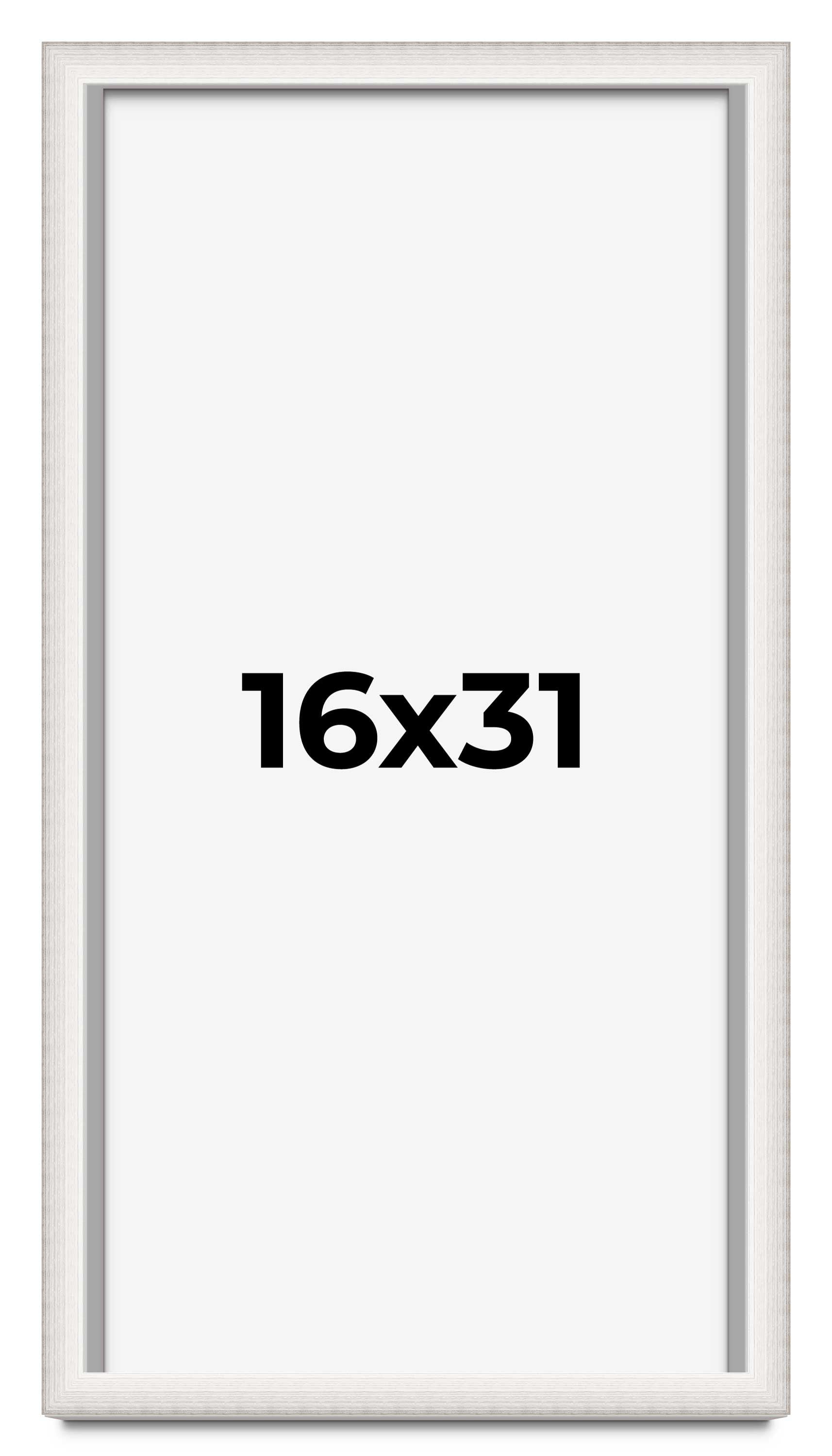 16x31 Shadow Box Silver Brushed Striped Display Frame | 1.625 Inches ...