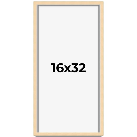 16x32 Frame Beige Real Wood Picture Frame Width 0.75 inches | Interior Frame Depth 0.5 inches |