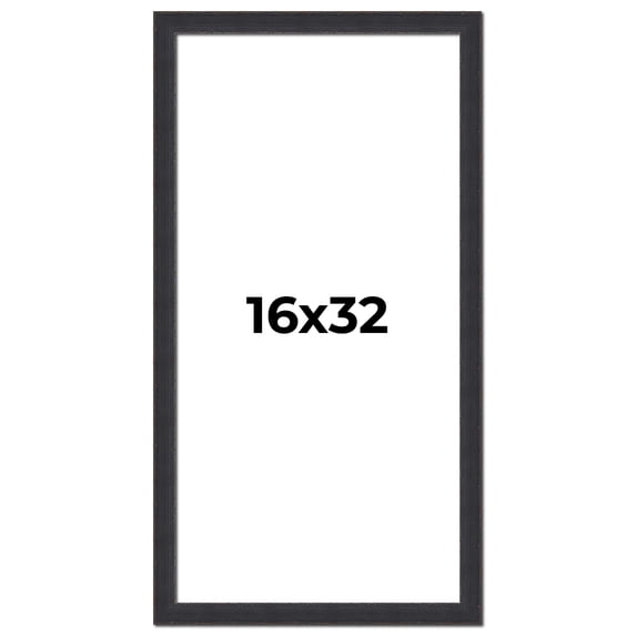 16x32 Frame Black Real Wood Picture Frame Width 1.25 Inches | Interior Frame Depth 0.5 Inches |