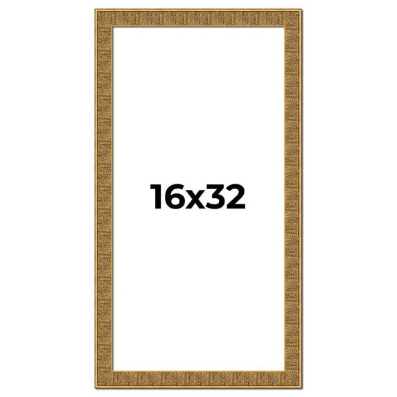 16x32 Frame Black and Gold Distressed Solid Wood Sonoma Picture Frame | 1.625 Inch Moulding Width |
