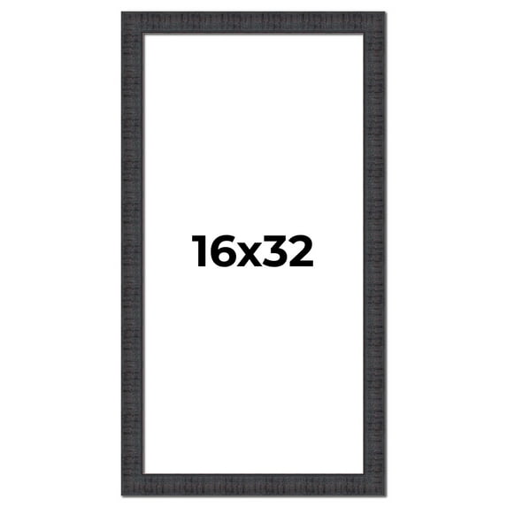 16x32 Frame Brown Rustic Solid Wood Picture Frame 1.5 Inches Wide | Interior Frame Depth 0.5 Inches