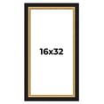 thumbnail image 1 of 16x32 Frame Gold Real Wood Picture Frame Width 2.25 Inches | Interior Frame Depth 0.5 Inches |, 1 of 8
