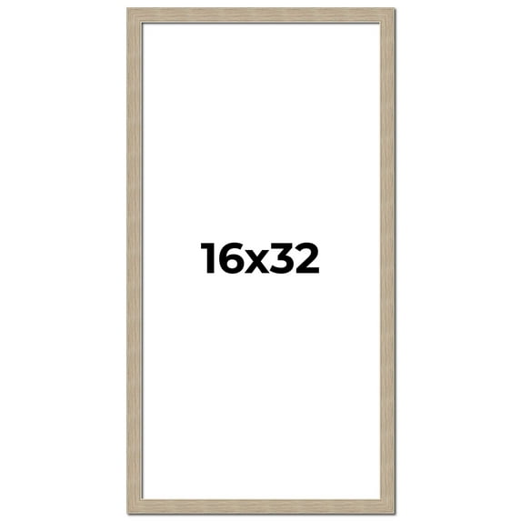 16x32 Frame Grey Solid Wood Picture Frame Width 1 Inches | Interior Frame Depth 0.5 Inches |