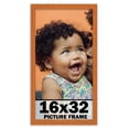 thumbnail image 1 of 16x32 Frame Honey Pecan Brown Picture Frame - Modern Photo Frame Includes UV Acrylic Shatter Guard, 1 of 8