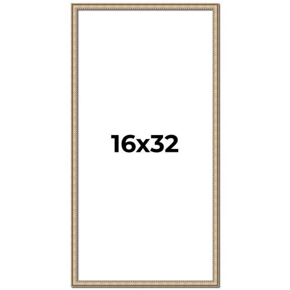 16x32 Frame Silver Real Wood Picture Frame Width 0.75 Inches | Interior Frame Depth 0.5 Inches |