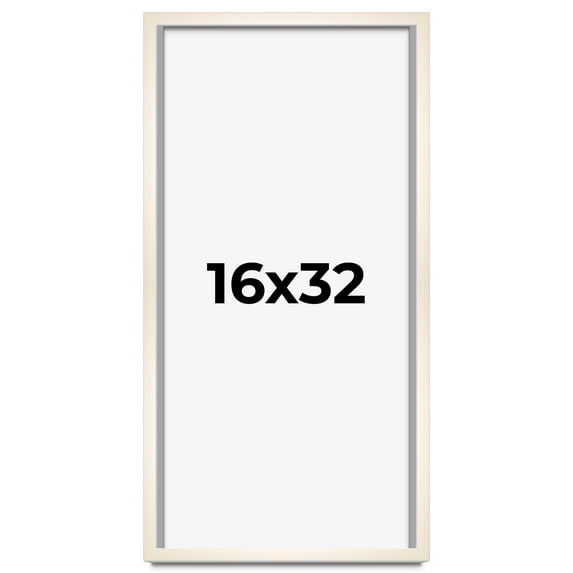 16x32 Frame White Wheat Solid Wood Picture Frame | Moulding Width 0.75 Inches | Interior Depth 0.5