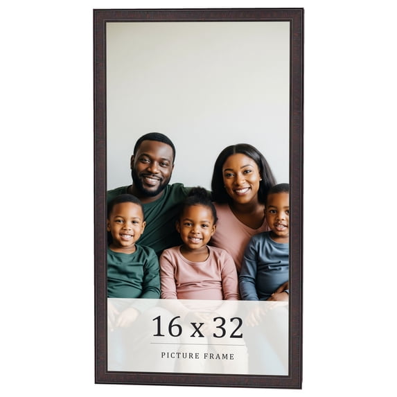 16x32 Rustic Brown Real Wood Picture Frame Width 0.75 inches | Interior Frame Depth 0.5 inches |