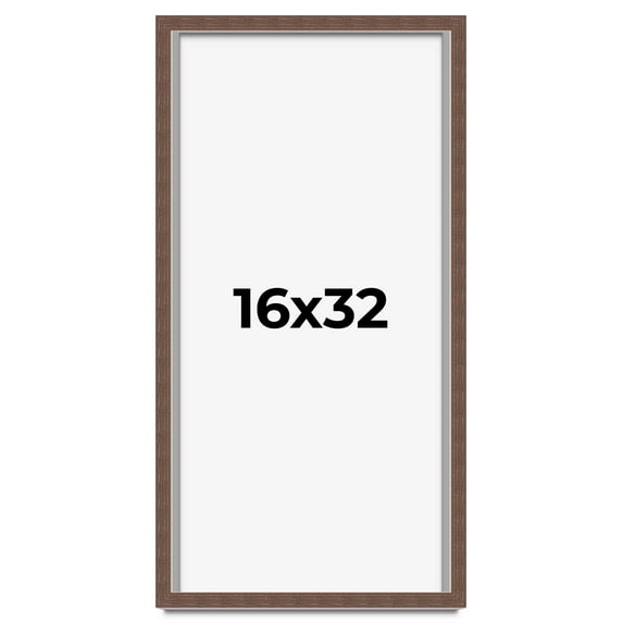 16x32 Shadow Box Frame Brown | 1.125 inches Deep Real Wood Rustic Shadowbox Display Frame | UV