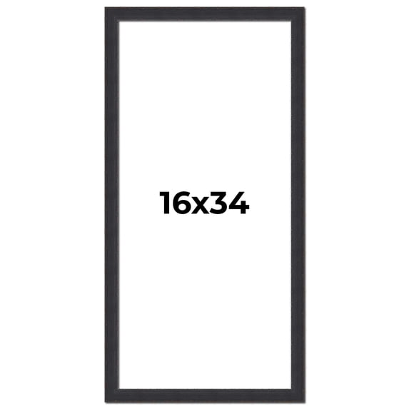 16x34 Frame Black Real Wood Picture Frame Width 1.25 Inches | Interior Frame Depth 0.5 Inches |