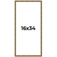 thumbnail image 1 of 16x34 Frame Gold Kingsley Distressed Solid Wood Picture Frame Width 0.75 Inches | Interior Frame, 1 of 8