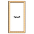 thumbnail image 1 of 16x34 Frame Gold Plein Aire Solid Wood Picture Frame Width 2 Inches | Interior Frame Depth 0.5, 1 of 8