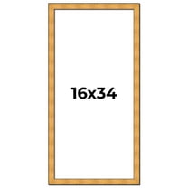 16x34 Frame Gold Rustic Solid Wood Picture Frame | 1.25 Inch Wide Moulding | Rustique Gold