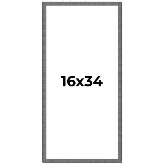16x34 Frame Slate Blue Distressed Rustic Solid Wood Picture Frame | 0.75 Inch Moulding Width |
