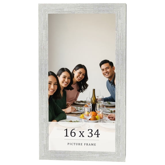 16x34 Frame White Real Wood Picture Frame Width 1.5 inches | Interior Frame Depth 0.5 inches | Barn