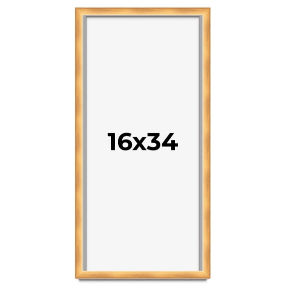 16x34 Shadow Box Bronze Cross-Brushed Display Frame | 1.625 Inches Deep Solid Wood | UV Resistant