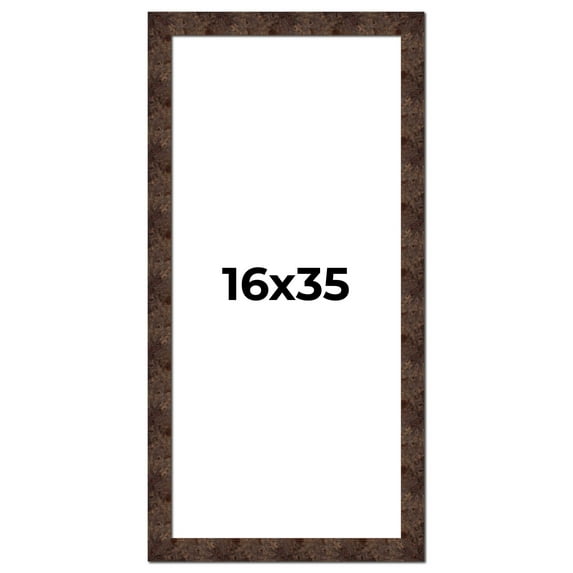16x35 Frame Brown Burl Real Wood Picture Frame Width 1.625 Inches | Interior Frame Depth 0.5 Inches