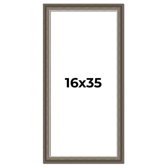 16x35 Frame Brown Solid Wood Picture Frame | 1.75 Inch Moulding Width | Austin Frame Complete with