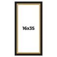 thumbnail image 1 of 16x35 Frame Gold Real Wood Picture Frame Width 2.25 Inches | Interior Frame Depth 0.5 Inches |, 1 of 8