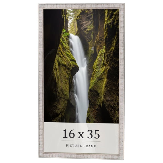 16x35 Frame White Real Wood Picture Frame Width 0.75 inches | Interior Frame Depth 0.5 inches |