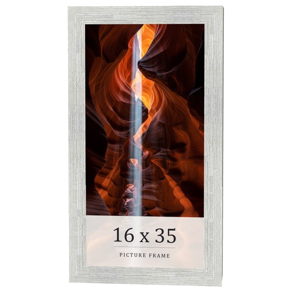 16x35 Frame White Real Wood Picture Frame Width 1.5 inches | Interior Frame Depth 0.5 inches | Barn