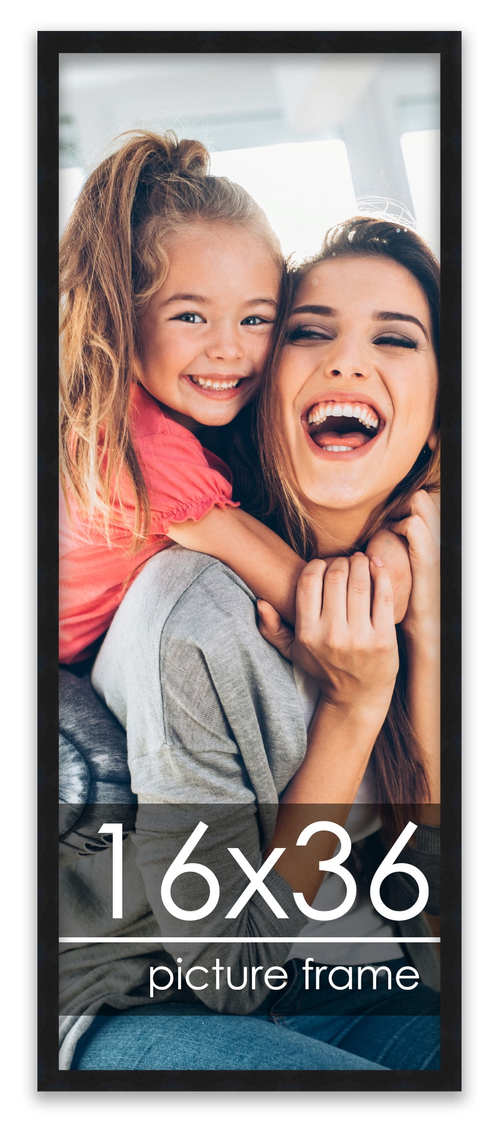 16x36 Black Wood Picture Panoramic Frame - UV Acrylic, Foam Board