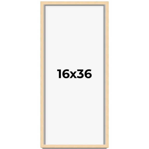 16x36 Frame Beige Real Wood Picture Frame Width 0.75 inches | Interior Frame Depth 0.5 inches |