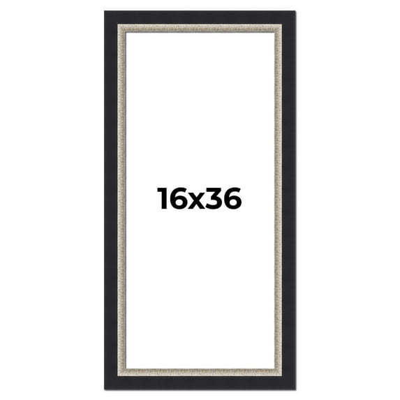 16x36 Frame Black Real Wood Picture Frame Width 2.25 Inches | Interior Frame Depth 0.5 Inches |