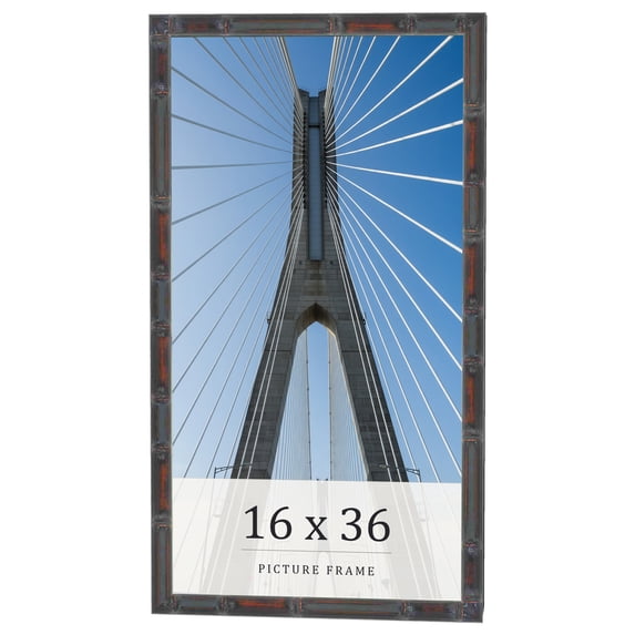 16x36 Frame Brown Bamboo with Dark Coffee/Walnut Finish | Solid Wood Picture Frame Width 0.75