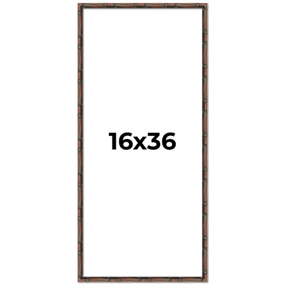 16x36 Frame Brown Bamboo with Dark Coffee/Walnut Finish | Solid Wood Picture Frame Width 0.75