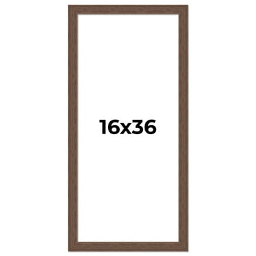 16x36 Frame Brown Farmhouse Solid Wood Picture Frame Width 1.5 Inches | Interior Frame Depth 0.5