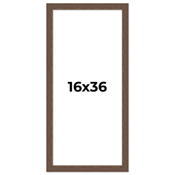 16x36 Frame Brown Farmhouse Solid Wood Picture Frame Width 1.5 Inches | Interior Frame Depth 0.5
