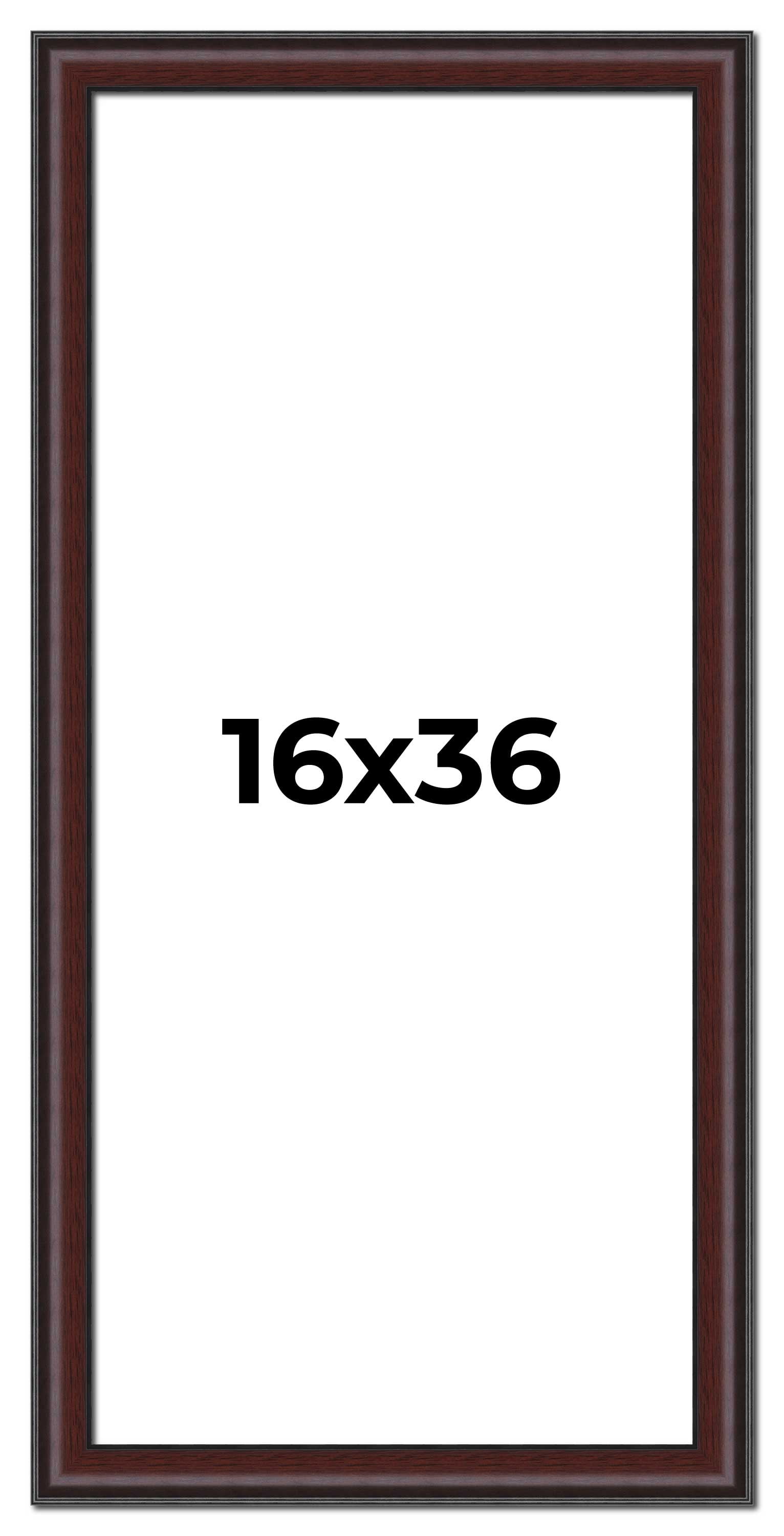 16x36 Frame Brown Round Mahogany Solid Wood Picture Frame | 1.625 Inch ...