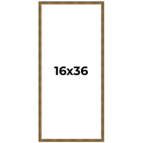 16x36 Frame Gold Kingsley Distressed Solid Wood Picture Frame Width 0.75 Inches | Interior Frame