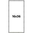 thumbnail image 1 of 16x36 Frame Silver Grey Distressed Solid Wood Picture Frame | 0.75 Inch Moulding Width | Interior, 1 of 8