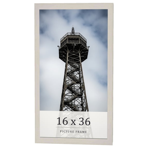 16x36 Frame White Wheat Solid Wood Picture Frame | Moulding Width 0.75 Inches | Interior Depth 0.5