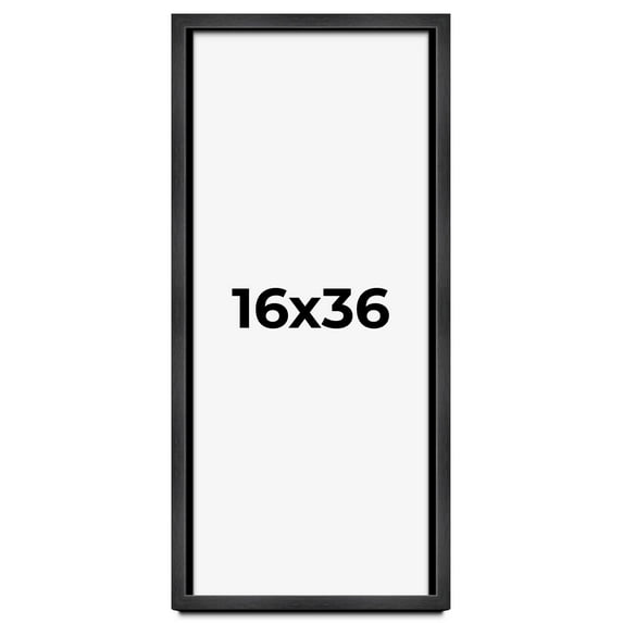16x36 Shadow Box Frame Grey Charcoal Black | 0.875 Inches Deep | Solid Wood Shadowbox Display Frame