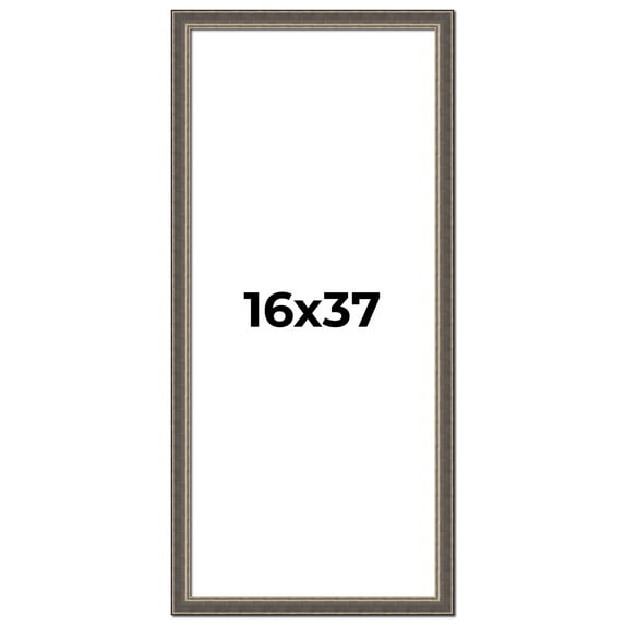 16x37 Frame Silver Real Wood Picture Frame Width 1.25 Inches | Interior Frame Depth 0.5 Inches |