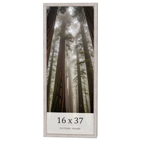 16x37 Frame White Real Wood Picture Frame Width 0.75 inches | Interior Frame Depth 0.5 inches |