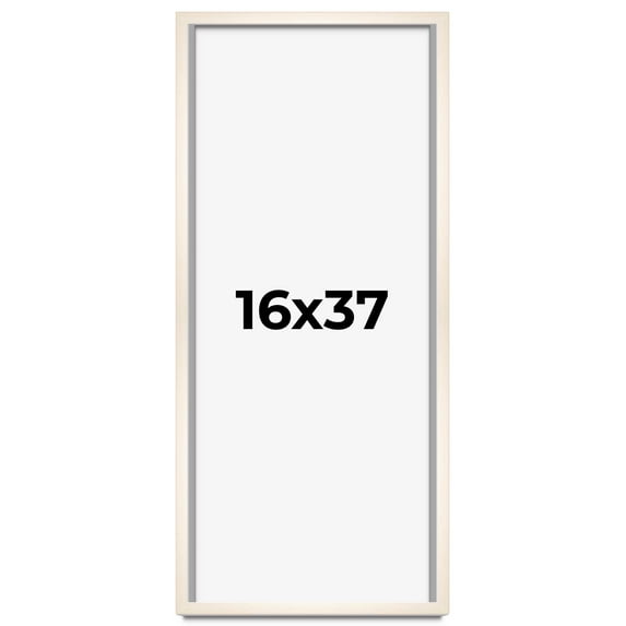 16x37 Frame White Wheat Solid Wood Picture Frame | Moulding Width 0.75 Inches | Interior Depth 0.5