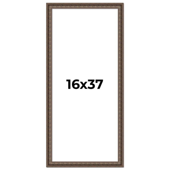 16x37 Ornate Brown Real Wood Picture Frame Width 1.5 Inches | Interior Frame Depth 0.5 Inches |