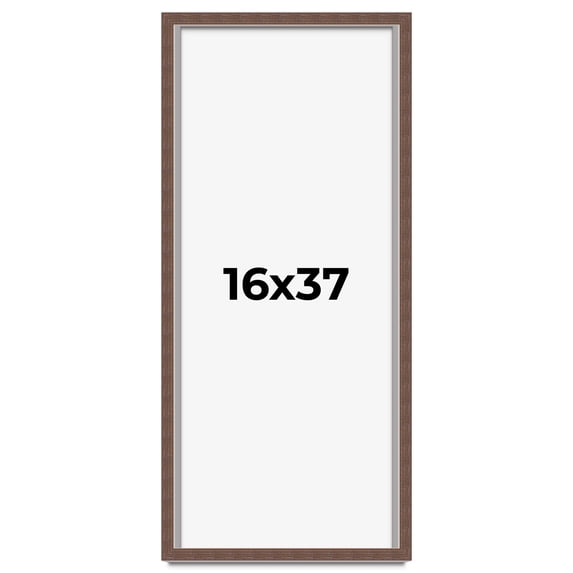16x37 Shadow Box Frame Brown | 1.125 inches Deep Real Wood Rustic Shadowbox Display Frame | UV